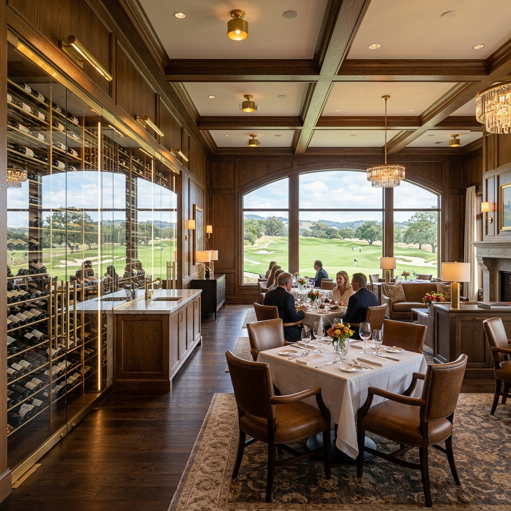 Elegant private clubhouse dining room