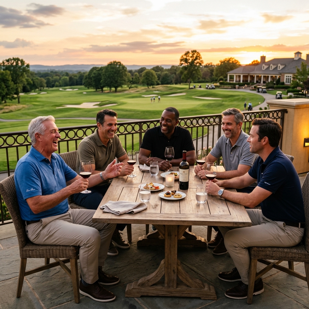 Members enjoying the clubhouse after a round